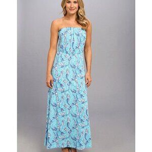 Lilly Pulitzer 70671 Marlisa Nice Tail Mermaid Maxi Dress Strapless Size XS